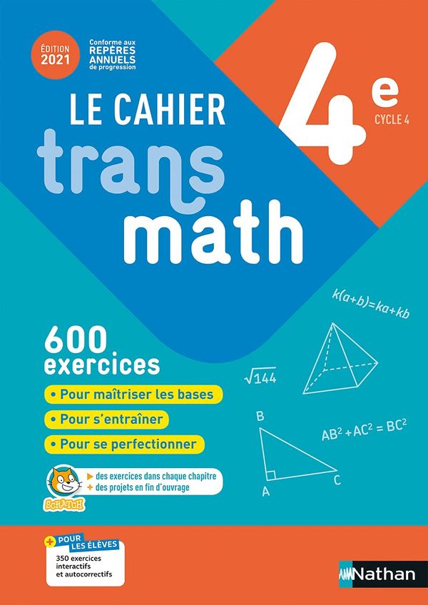 Le Cahier Transmath Quatrieme 2021