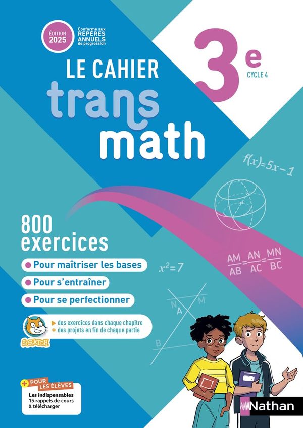 Le Cahier Transmath 3E Edition 2025